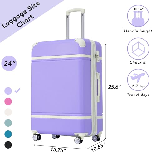 24in Hardside Carry On Luggage With Spinner Wheels and TSA Lock, Expandable Luggage Travel Rolling Luggage Suitcase for Men Women3