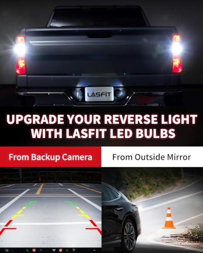 Image of LASFIT 921 LED Bulb Reverse Lights, 912 T15 Back Up Light CANBUS Error Free W16W 906 Reversing Bulb 904 916 6000K Xenon White New Upgrade Design, Plug and Play (Pack of 2)