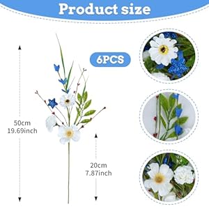 6pcsartificialflowersfor4thofjulypatrioticdecorationsartificialdaisyflowerswithbluestarsindependencedayflowersformemorialdayhomeofficetabledecor Urban Country Home Decor 6 pcs artificial flowers for 4th of july patriotic decorations artificial daisy flowers with blue stars independence day flowers for memorial day home office table decor urban country home decor
