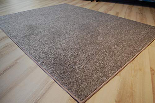 Miami Teppich Taupe beige Velours umkettelt - Verschiedene Größen (200 x 250 cm)