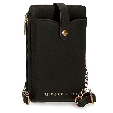 Pepe Jeans Diane Bandolera Portamóvil Negro 9,5x16,5 cms Cover