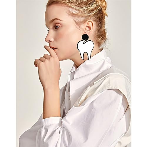 Funny Dental Creative Cute Big Teeth Earrings Exaggerated Handmade Tooth Model Medical Hygienist Dentist Gift for Dental Student Dental Assistant4