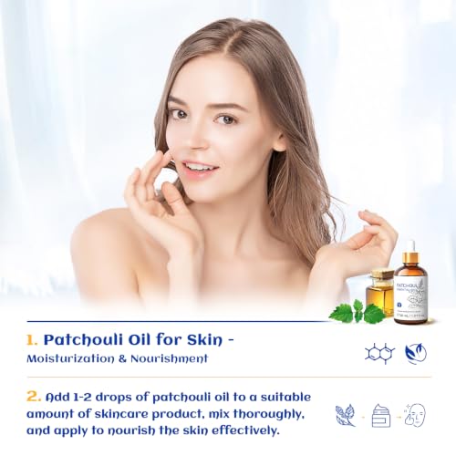 Image of HIQILI Patchouli Essential Oil, for Diffuser, Homemade Perfume, Skin Care, Aromatherapy, Gift for Hippie Friend-30ML