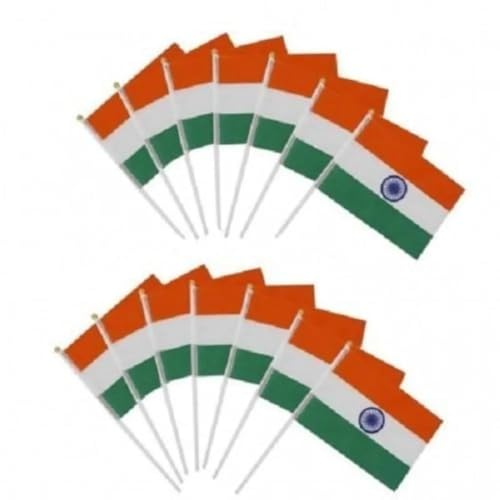 National Cloth Flag Comes with Strong Stick and Golden Cap- 10 Pi...