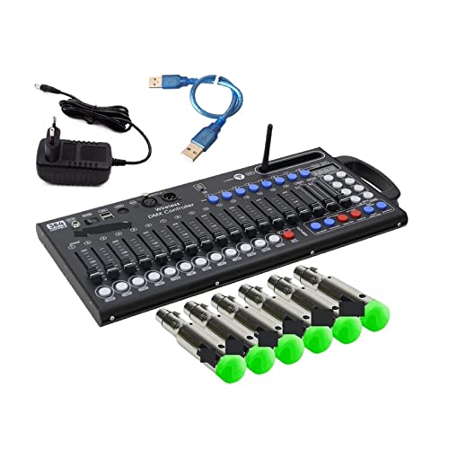 Controlador de Dj Controlador DMX Ultra Delgado 384CH Consola DMX 512 Receptor DMX inalámbrico...