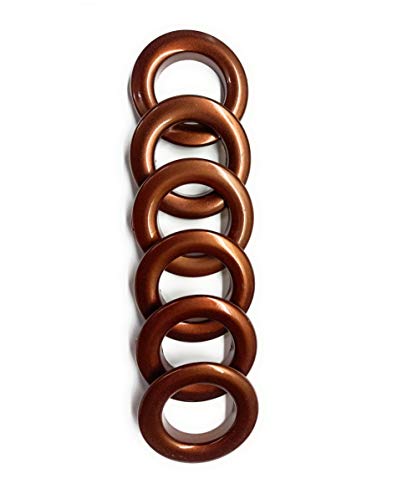 Image of FAPBADRI Curtain Eyelet Rings with Flexi Lock, Suitable for any 1 inch Curtain Rod - Copper Colour - 100 Pieces
