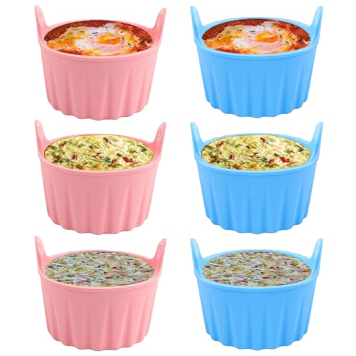 6pcs Silicone Air Fryer Egg Mold,Reusable Air Fryer Egg Poacher Pan