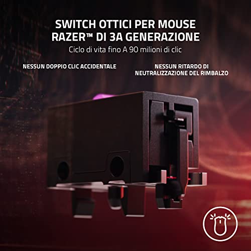 Viper V2 Pro - Mouse wireless per Esport ultraleggero simmetrico per destrorsi (Sensore Ottico da 30K DPI, Tecnologia Wireless HyperSpeed, Interruttori per mouse Ottico Gen-3) Nero - Mouse gaming - Immagine 3