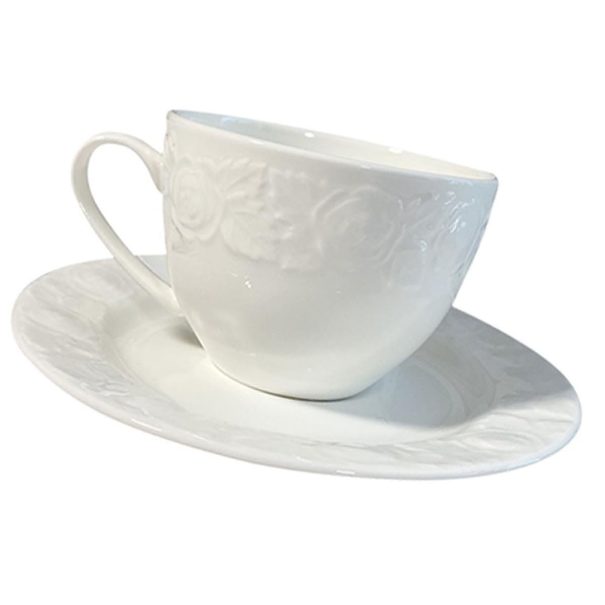 Service de tasse à thé en céramique blanc 200ml au motif rétro anglais chic