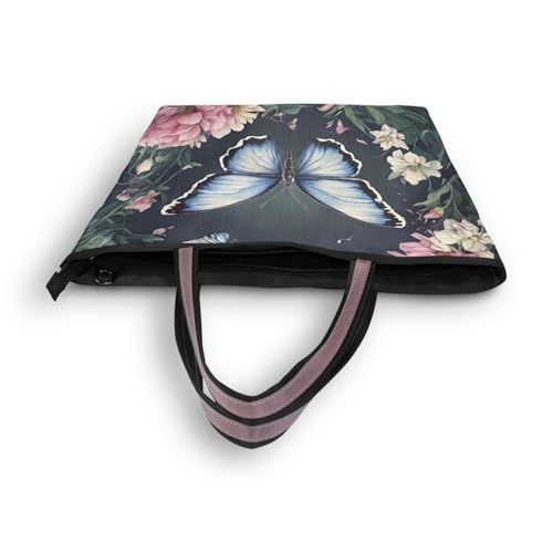 Bolsos tote para mujer con diseño de mariposa, bolsos de trabajo y carteras medias con cremallera y bolsillos, 2 tamaños miniatura 5