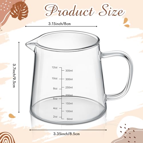 Pack 2 vasos medidores espresso 12oz vidrio resistente miniatura 2