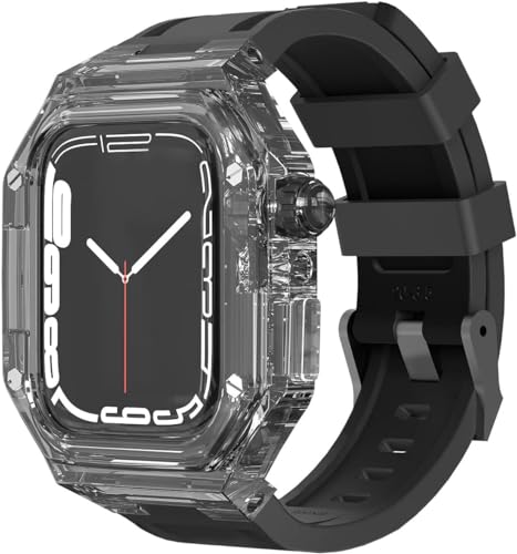 Kit bracelet de montre transparent en polycarbonate dur pour iWatch 8 7 45mm