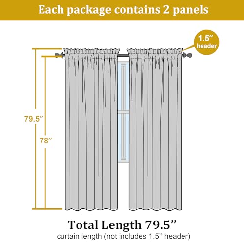 Image of OWENIE Black Sheer Curtains, Sheer Curtains 78 inch Length 2 Panels Set, Rod Pocket Voile Fimly Sheer Drapes for Living Room /Bedroom, 2pcs, Each 42 inch W x 78 inch L, Black