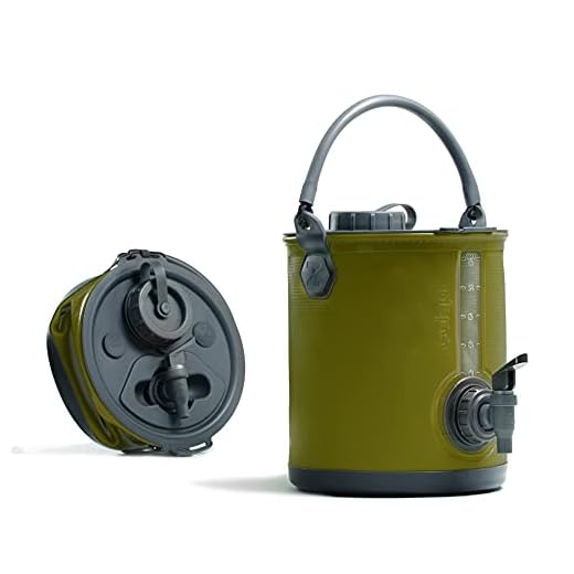 Colapz Garrafa con Grifo y Cubo Plegable 2 en 1 - Bidon Agua de 8L para Camping - Accesorios Camper Van
