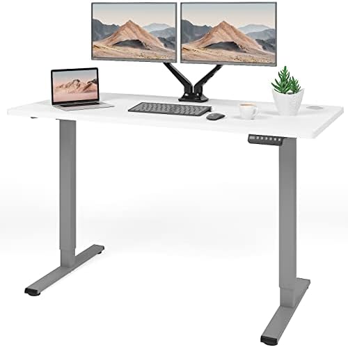 FLEXISPOT Electric Height Adjustable Standing Desk Sit Stand Desk Adjustable Desk Stand Up Desk with Memory Smart Pannel EF1 SERIES(120 * 60cm, Black Frame+Black Desktop)