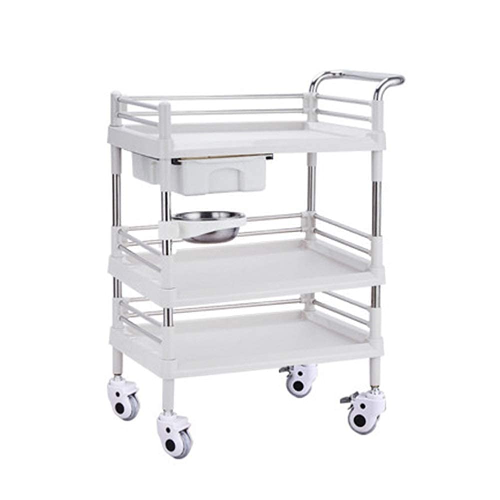 Carts,Storage Car Service Car Utility Vehicle Multifunction Portable Trolley Home Cart Trolley 3 Tier Hotel Catering Cart with Handle