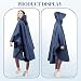 Sensong Regenponcho für Damen, Unisex Regenjacken Regencape, Wasserdicht mit Kapuze und Reißverschluss Wiederverwendbar Regenmantel für Wandern Camping Radfahren Reisen Dunkelblau