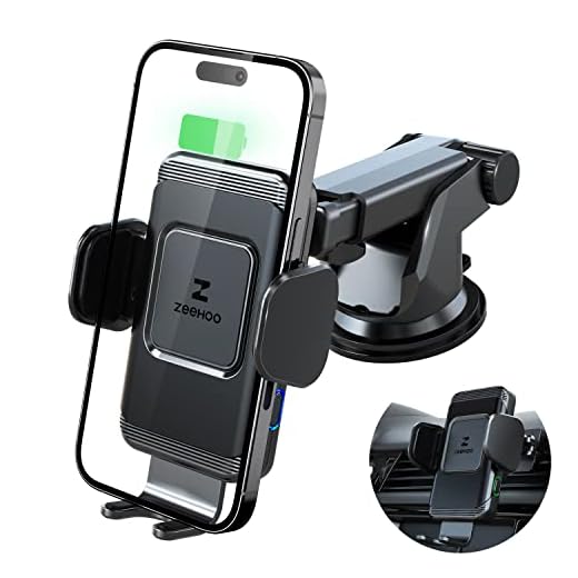 ZeeHoo Wireless Car Charger,10W Qi Fast Charging Auto-Clamping Car Mount,Windshield Dashboard Air Vent Phone Holder Compatible with iPhone Xs MAX/XS/XR/X/8/8+, Samsung S10/S10+/S9/S9+/S8/S8+