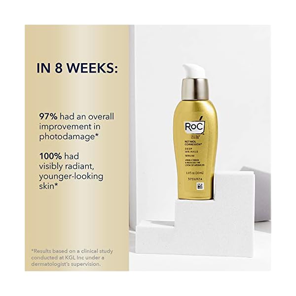 RoC-Retinol-Correxion-Deep-Wrinkle-Retinol-Serum-for-Face-1-Ounce-Packaging-May-Vary RoC Retinol Correxion Deep Wrinkle Retinol Face Serum with Ascorbic Acid, Daily Anti-Aging Skin Care Treatment for Fine Lines, Dark Spots, Acne Scars, Stocking Stuffers, 1 Ounce (Packaging May Vary)