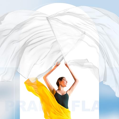 Image of Jecery 2 Pack Praise Dance Worship Flags, 35''x 55'', White