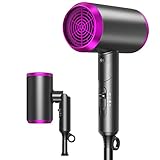 ヘアドライヤー 大風量 速乾 マイナスイオン 折り畳み式 軽量 57℃恒温 過熱防止 ノズル付き ドライヤー 3段階調節 携帯便利 オシャレ 家庭用/旅行用/ヘアサロン プレゼント (グレー)