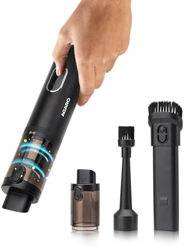 AGARO Royal Mini Hand Held Vacuum Cleaner, Portable Car Vacuum, 13 kPa Powerful Suction Vacuum Cleaner, Low Noise, Rechargeable, Mini Hand Held Vacuum for Car Home Pet Office