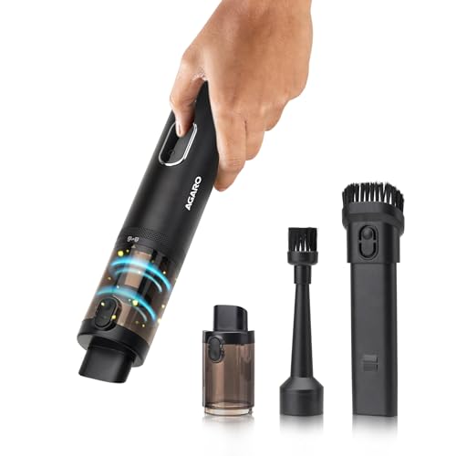 Image of AGARO Royal Mini Hand Held Vacuum Cleaner, Portable Car Vacuum, 13 kPa Powerful Suction Vacuum Cleaner, Low Noise, Rechargeable, Mini Hand Held Vacuum for Car Home Pet Office