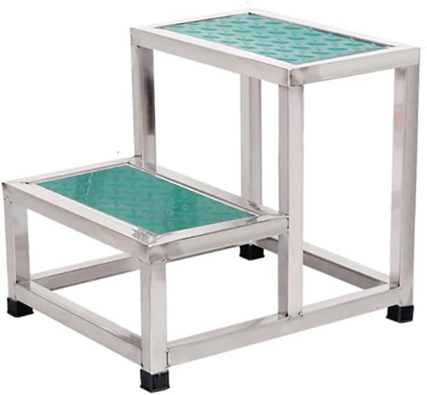304 Stainless Platform Bench Industrial Ladder, Medical Step Stool, Non-Slip Pedal, 440Lbs Capacity, Suitable for Beauty Salon/Clinic/Hospital/Lab,Red s