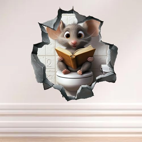 Adesivi murali Reading Mouse 3D:utilizzo del design 3D, può creare un'esperienza visiva tridimensionale realistica, come se un vero mouse da lettura fosse attaccato a oggetti come i muri, aggiungendo un'atmosfera vivida e naturale allo spazio.