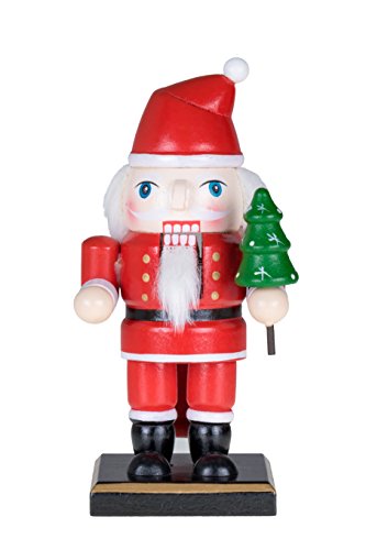 Clever Creations Traditional Wooden Collectible Chubby Santa Nutcracker, Festive Christmas Décor Perfect for Shelves and Tables