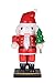 Traditional Christmas Chubby Santa Claus Nutcracker by Clever Creations | Holding Christmas Tree | 6" Tall Perfect for Shelves and Tables | Red and White | 100% Wood