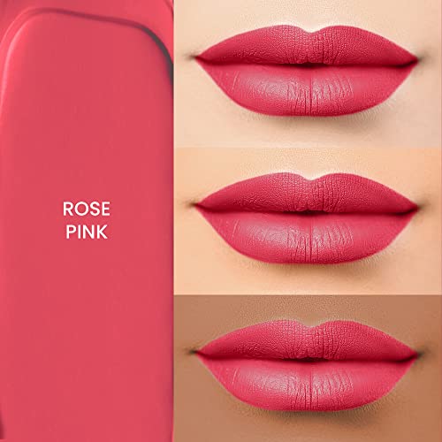 Image of Lakme Absolute Matte Ultimate Lip Color with Argan Oil, Rose Pink, 3.4 g