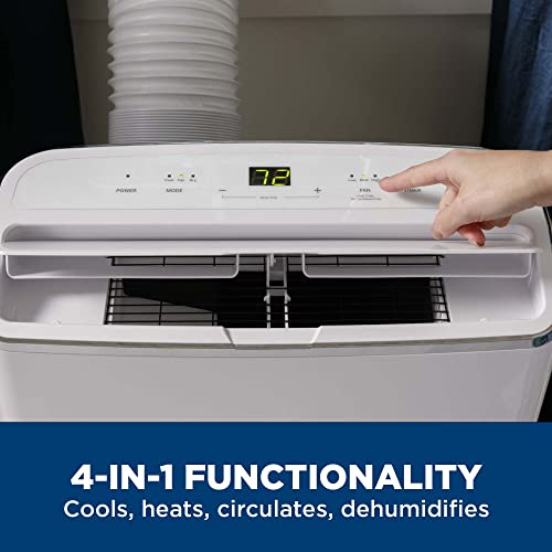 Image of GE 9,950 BTU SACC Portable Air Conditioner for Medium Rooms up to 350 sq ft., Digital Controls, Remote Control, Perfect for Bedroom or Living Room, Easy Install Kit Included, White