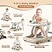 Baby Walker,Music & Lights Baby Walker with Wheels,9 Adjustable Heights Baby Activity Center,Baby Walkers with Foot Pads for Boys Girls Babies 6-18 Months,Anti-Fall Bouncer Combo