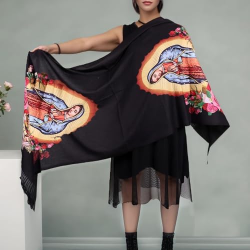 Virgin Mary Shawl Wrap For Women Soft Scarf Blanket Virgen De Guadalupe Gifts4