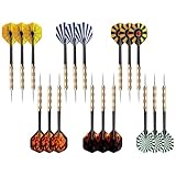 Proberos® 18Pcs Steel Tip Darts Set for Adults, 18g Heavy Duty Brass Darts with 6 Unique Flights, Sharp Metal Tips Perfect for Dartboard Games, Parties, Bars, Gifts for Men & Teenagers