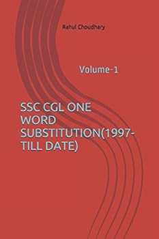 Paperback SSC CGL ONE WORD SUBSTITUTION (1997-till date): Volume - 1 Book