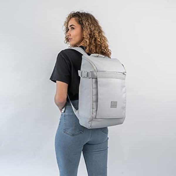 Mochila Mujer y Hombre Gris - Johnny Urban Luca Mochilas Hecho de Botellas de Plástico Reciclado - Bolso para Portátil 15.6 Pulgadas, Ocio, Viaje, Universidad, Yoga y Fitness - Exterior Impermeable