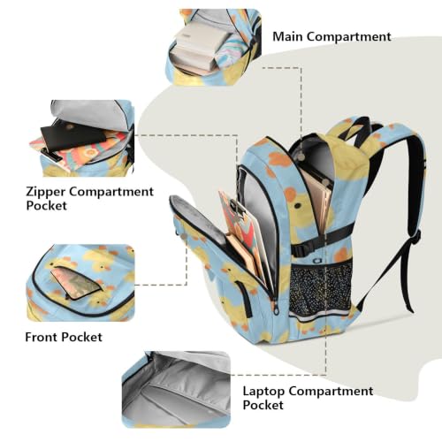 Mochila azul de pato animado con gran compartimento de 44.5 cm 5