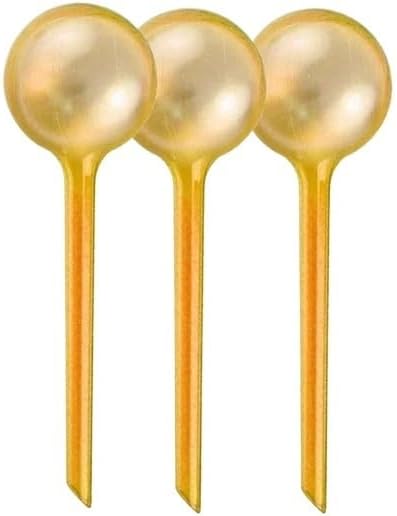 3PCS Plant Self Watering Ball Automatic Watering Clear Plastic Plant Water Bulbs Drip Irrigation System Home(Yellow -L)