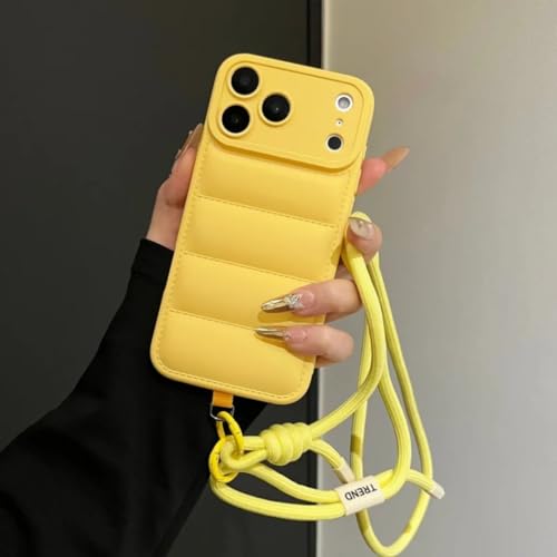Coque iPhone 16 silicone souple effet duvet jaune doux avec protection photo