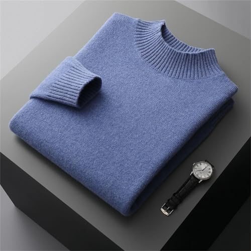 Men Cashmere Sweater Mock Neck Long Sleeve Pullover Thick Soft Warm Clothing Merino Wool Knitwear Tops3
