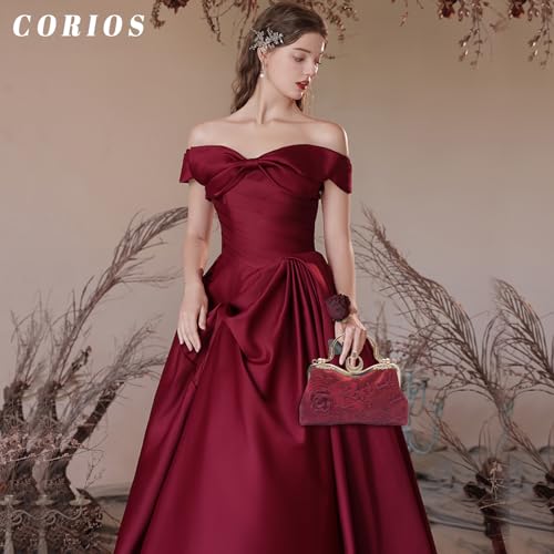 Image of CORIOS Women Evening Bag Floral Embroidery Clutch Bag Vintage Handbag Bridal Wedding Purse Elegant Shoulder Bag