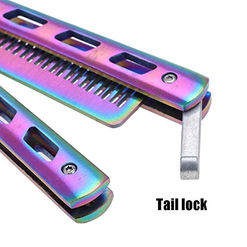 Butterfly Knife, Practice Knives, Trainer Martial Arts Practice Swords, Steel Metal Folding Knife Training Knife Tool Unsharpened（Comb） #TOP4
