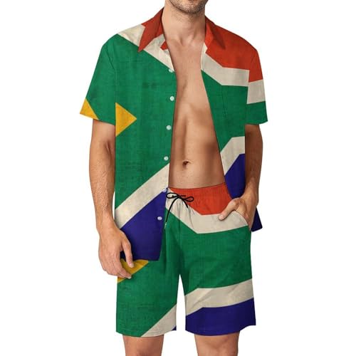 Conjunto de camisa y cortos para hombre transpirable con estampado de Sudáfrica