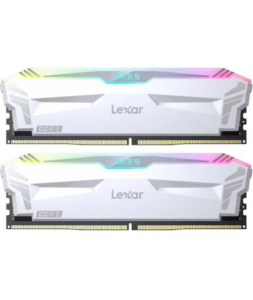 Lexar ARES RGB 32GB (2x16GB) DDR5 RAM 6000MT/s CL30 Desktop Memory - AMD Expo and Intel XMP 3.0 (White) LD5BU016G-R6000GDWA