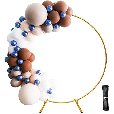Wedding Arch Round Backdrop Stand Wedding Arches for Ceremony Wedding Arch Stand 6.6ft Round Balloon Arch Frame Golden Balloon Arch Stand Round Balloon Backdrop Frame… (8.2ft Gold) Cover