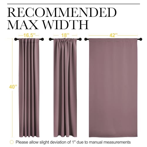 NICETOWN Blackout Curtain Panels for Living Room - (Dry Rose Color) 42x40 inch, 2 Panels Set, Room Darkening Blackout Drapes for Window by NICETOWN - Used condition - Image 7