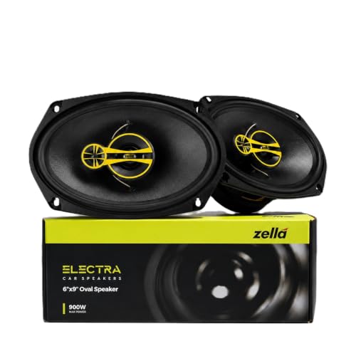 Image of ZELLA 900W 6 * 9 (Oval) Car Speaker with Grill| Dual Cone Design with Deep Bass & Clear Treble | Universal Fit for Cars & SUVs | Easy Door Mount Installation | 20KHz Frequency Response