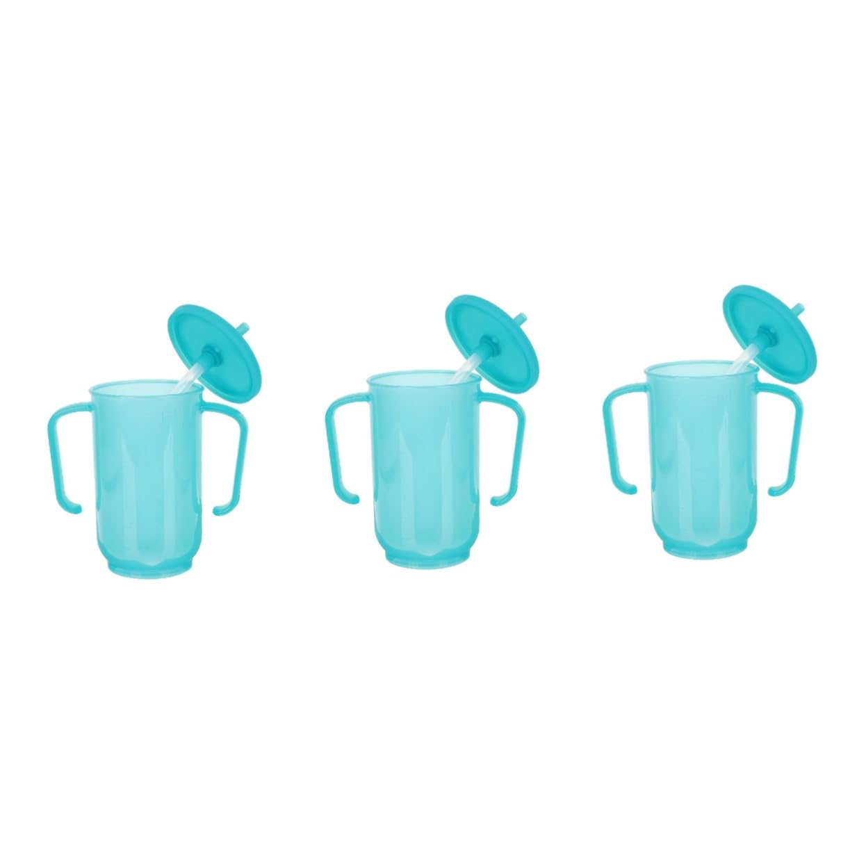PACKOVE 3 Piezas Taza de Alimentación Líquida con Pajita para Pacientes Postrados Copa Ergonómica para Ancianos y Discapacitados Diseño Antiderrames y Agarre para Agua